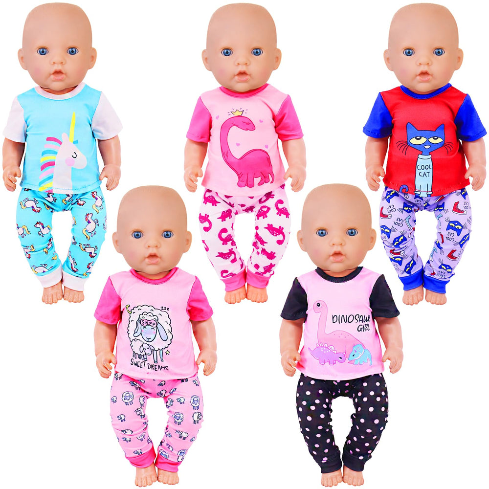UNICORN ELEMENT 5-set doll clothes with animal-pattern designs for imaginative play