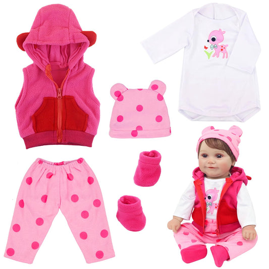 UNICORN ELEMENT 5Pcs white shirt for 20-22 inch dolls, easy outfit add-on