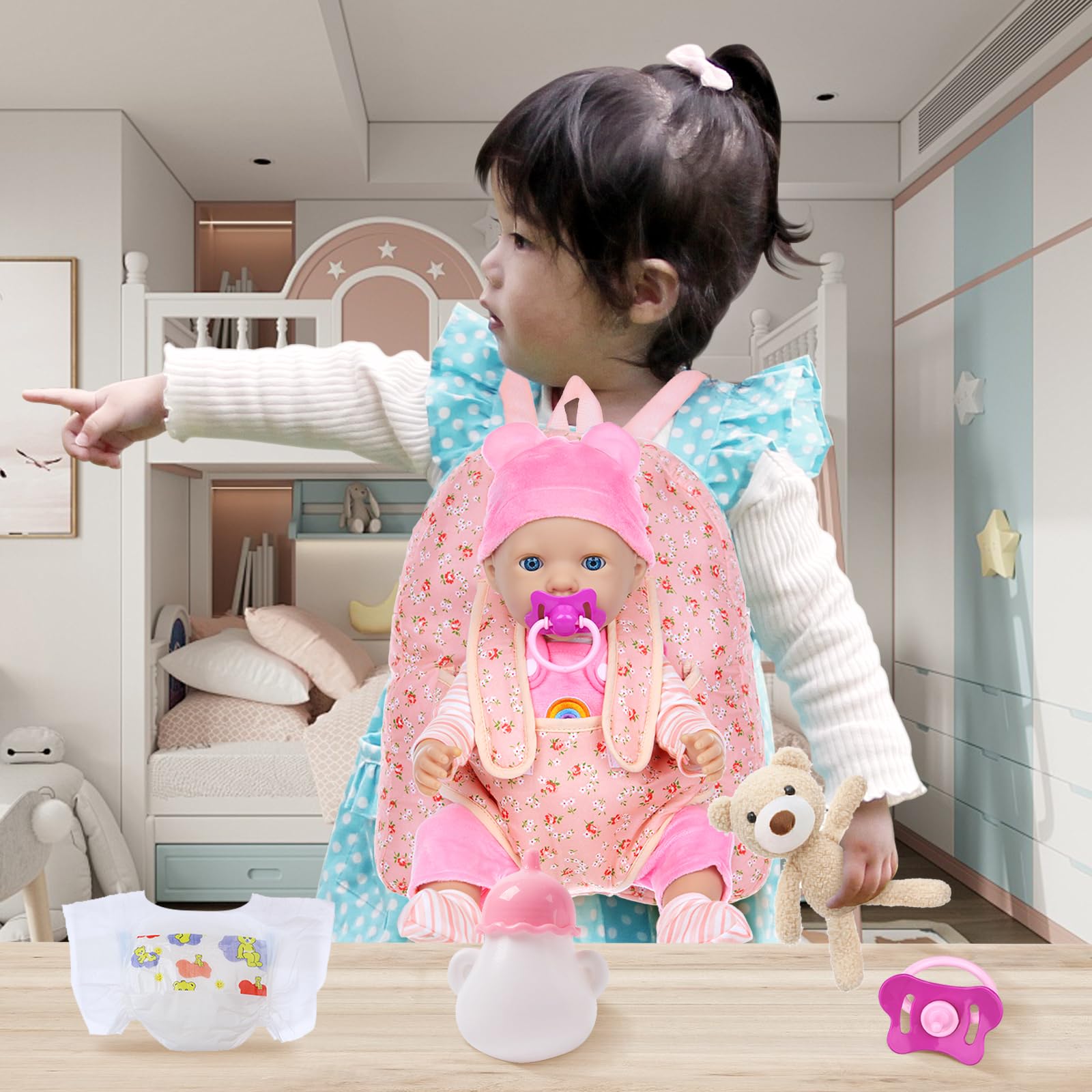 UNICORN ELEMENT brown doll included for imaginative storytelling