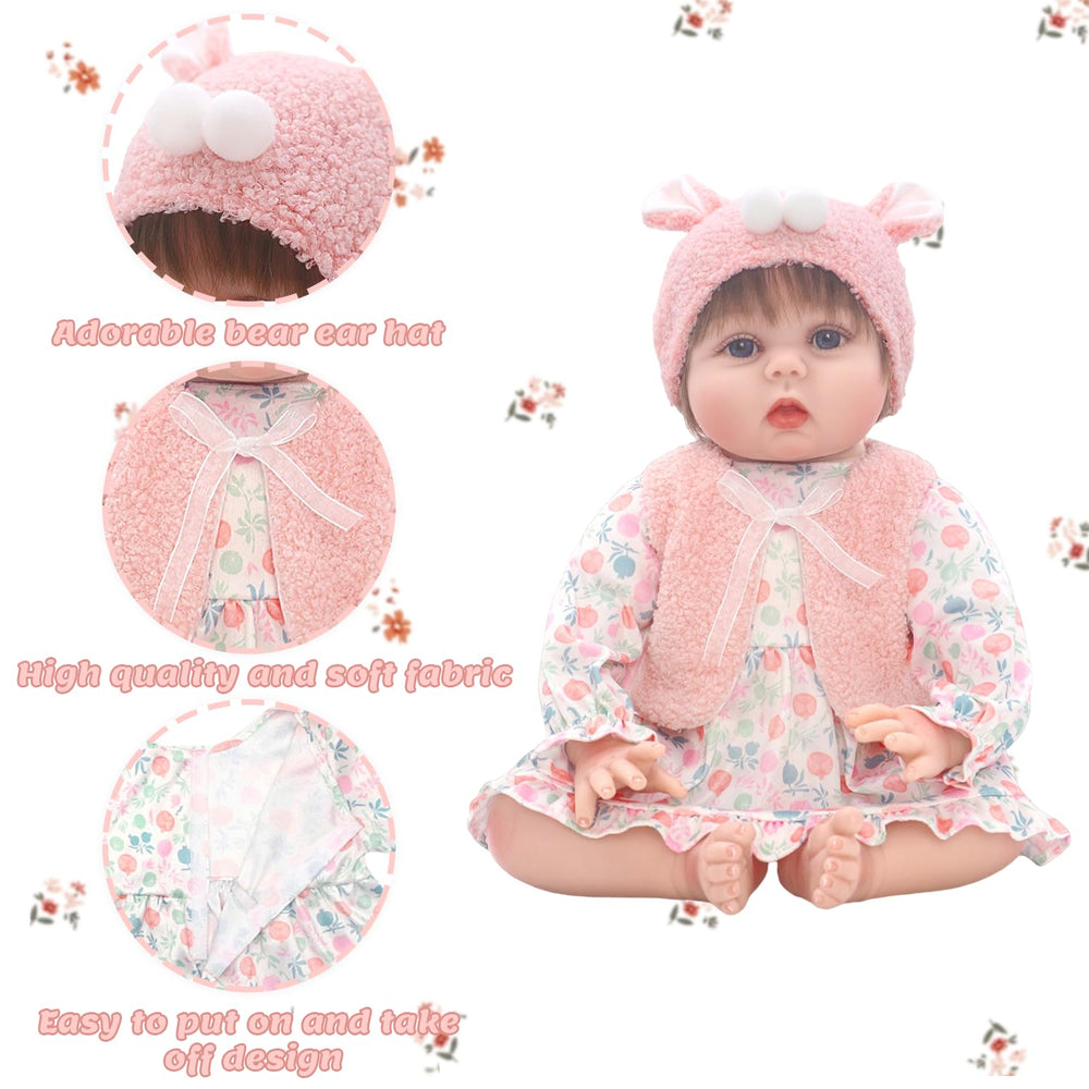 UNICORN ELEMENT hat detail highlighting cute design for 20-22 inch dolls