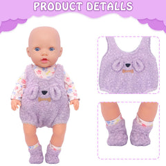 UNICORN ELEMENT easy-dress outfits for 18-inch dolls, quick outfit changes.