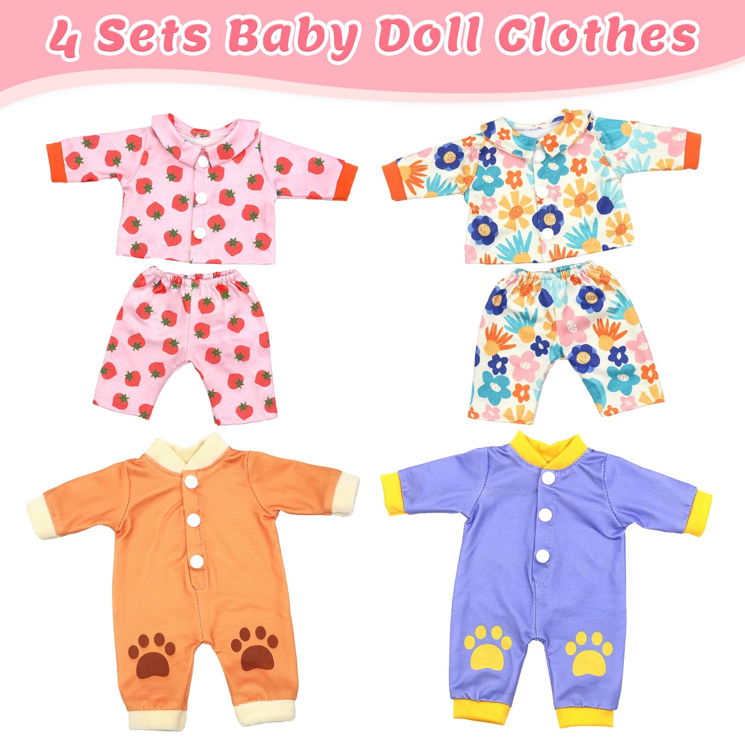 UNICORN ELEMENT floral-print outfit for 10-12 inch dolls offers easy mix-and-match options