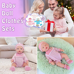 UNICORN ELEMENT 11-piece set with hat, socks, scarf, and headband for dolls.