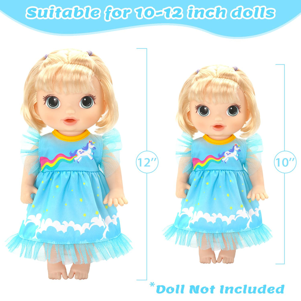 UNICORN ELEMENT easy-to-wear outfits fit 10-12 inch dolls, fostering independent play