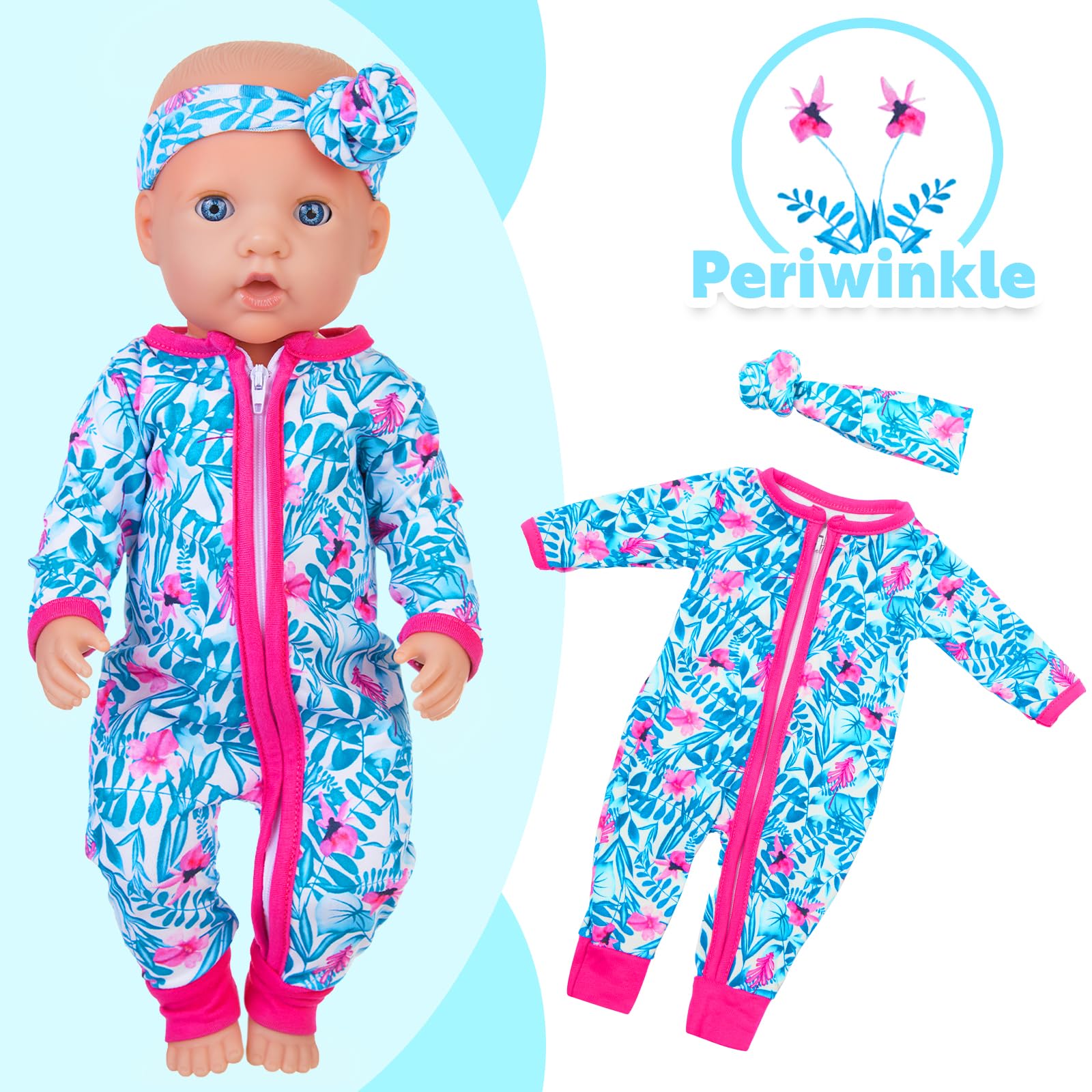 UNICORN ELEMENT periwinkle-pattern jumpsuit offers versatile mix-and-match styling