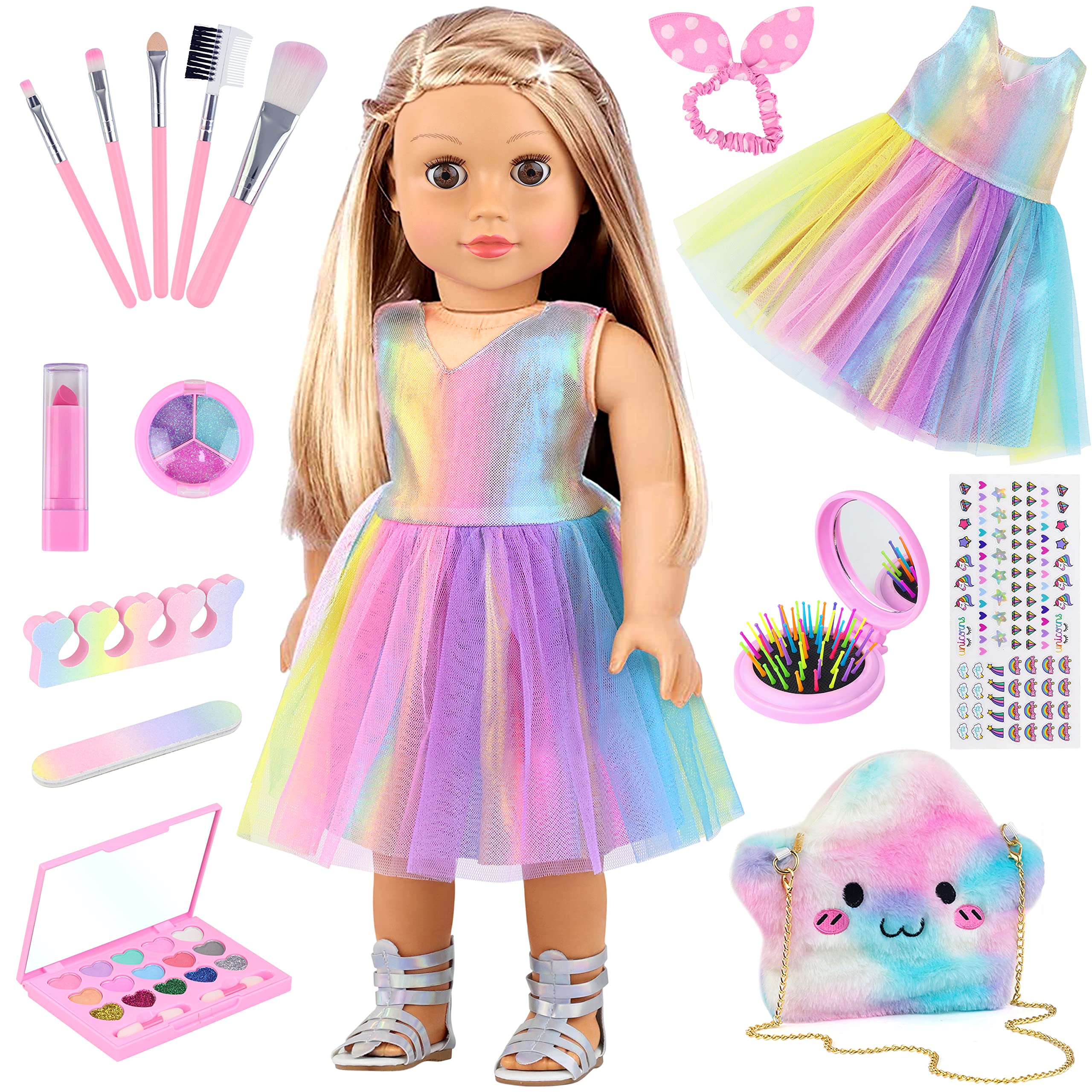 UNICORN ELEMENT rainbow-dress for 18-inch dolls sparks imaginative dress-up play