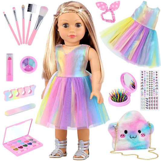 UNICORN ELEMENT rainbow-dress for 18-inch dolls sparks imaginative dress-up play