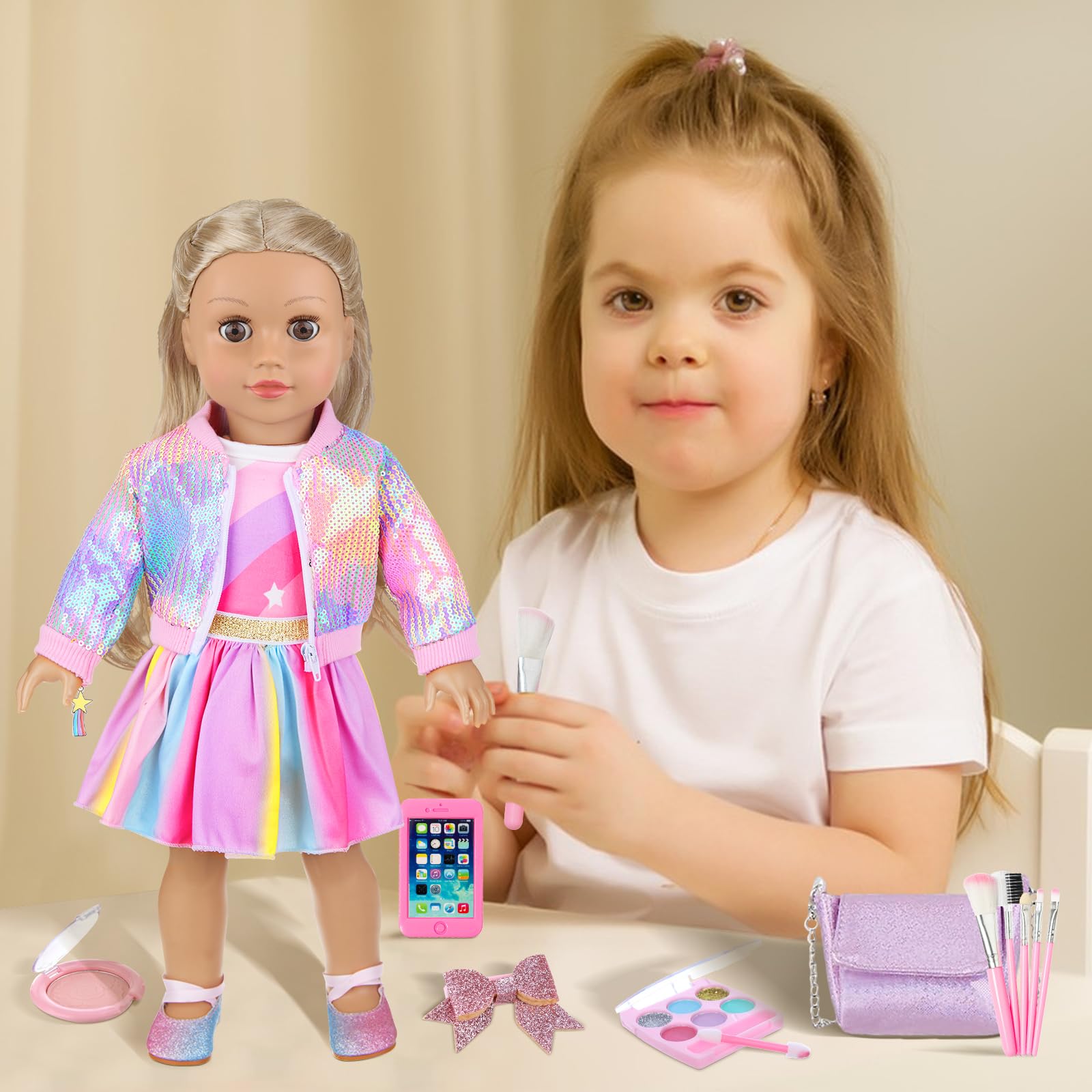 Unicorn Element sequin backpack close-up highlights dazzling toy detail