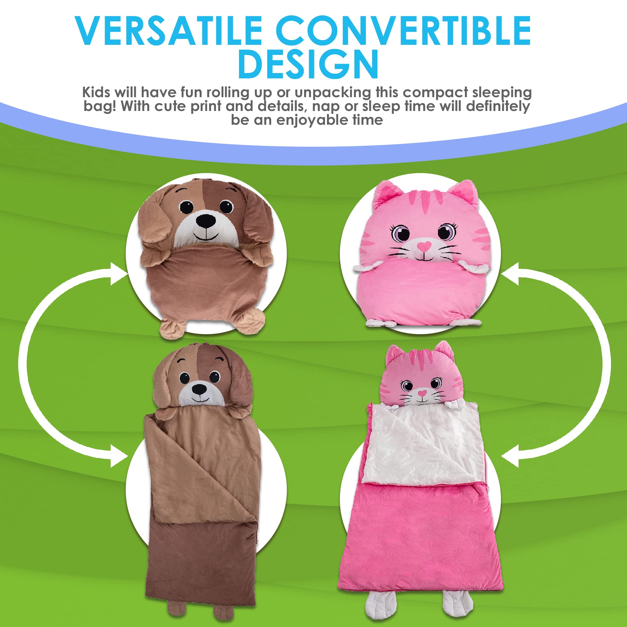 Unicorns & Robots Deer nap mat compact design supports travel and storage.