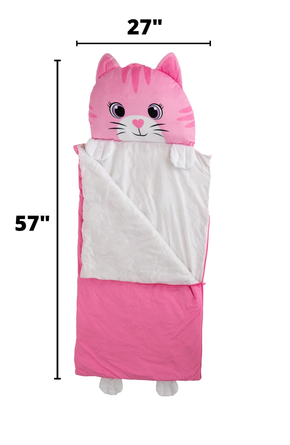 Nap Buddy cat sleeping bag top handle for quick carry by Unicorns & Robots.