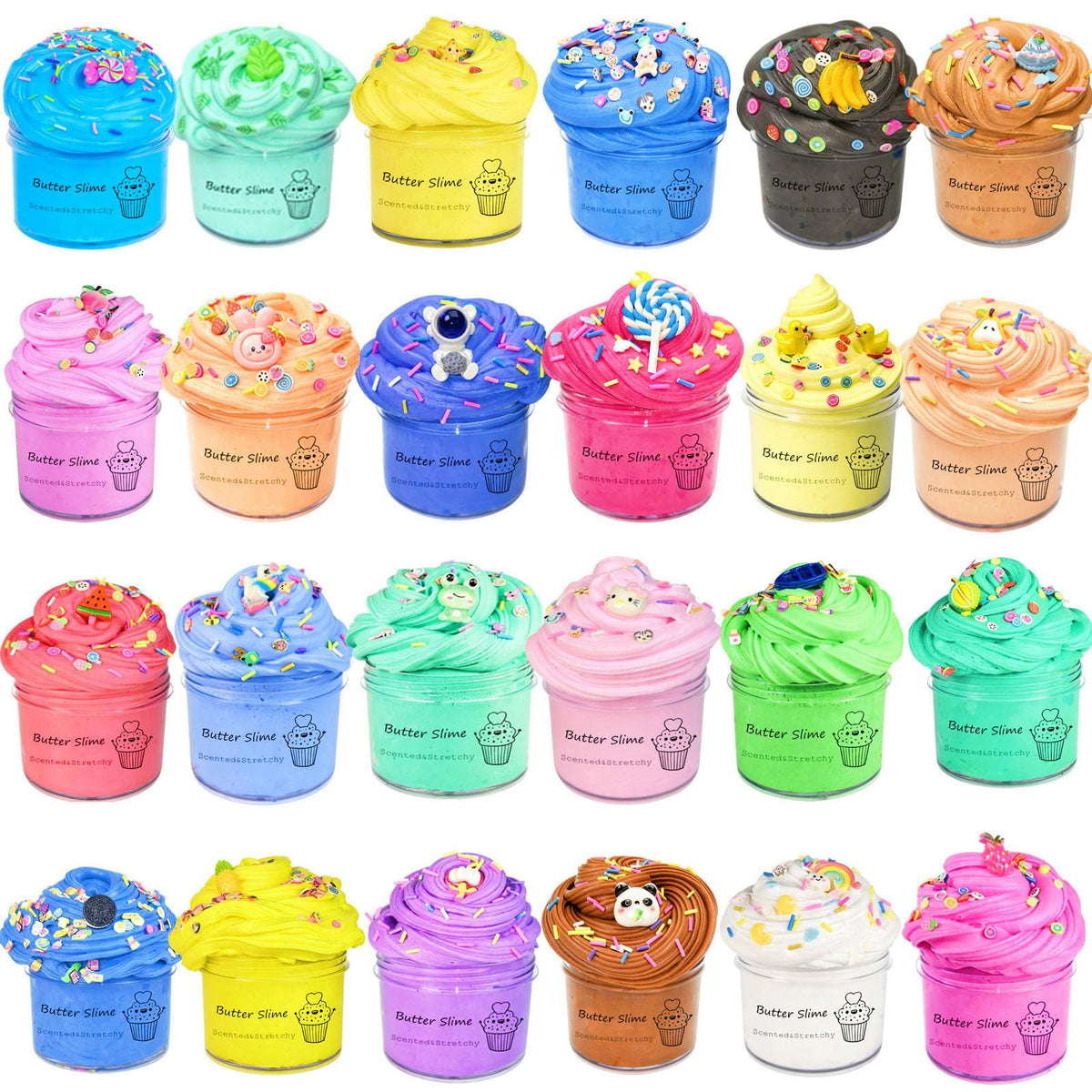 Unicoslm butter slime 24-pack ready for kids' playtime and party favors
