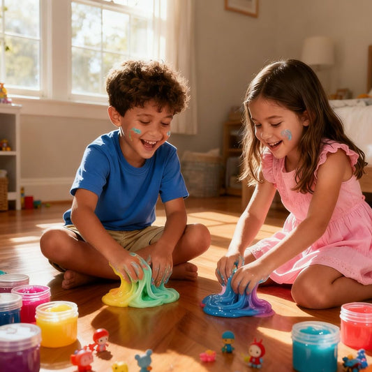 Unicoslm soft butter slime stretched for sensory play