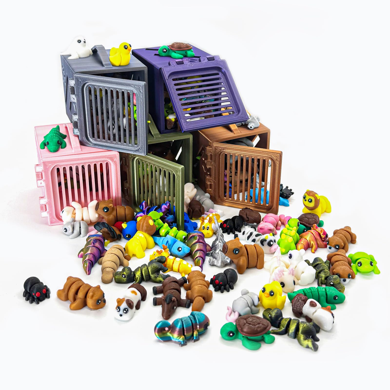 Unilyhow 30pcs mini animals set—colorful desk decor and tactile fun.