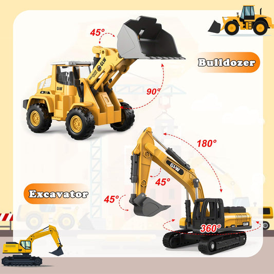 Unimoly alloy die-cast excavator arm rotation, inviting hands-on engineering play.