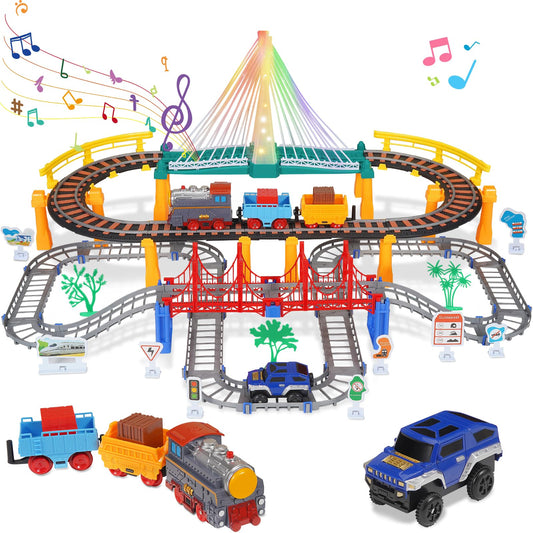 Unimoly electric train set with dual-layer tracks sparks imaginative play and hands-on learning