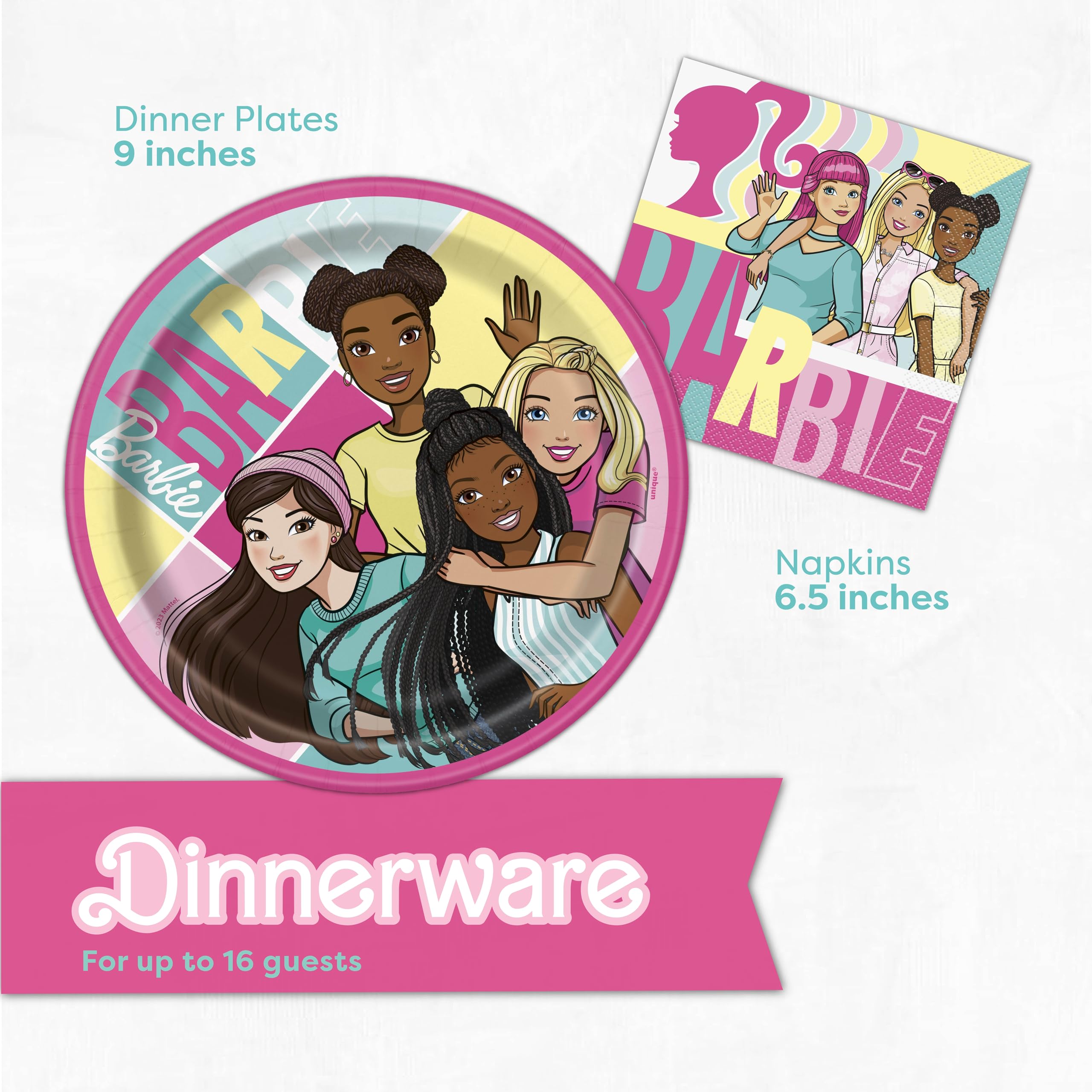 Unique Barbie birthday napkins for quick cleanup and matching style.