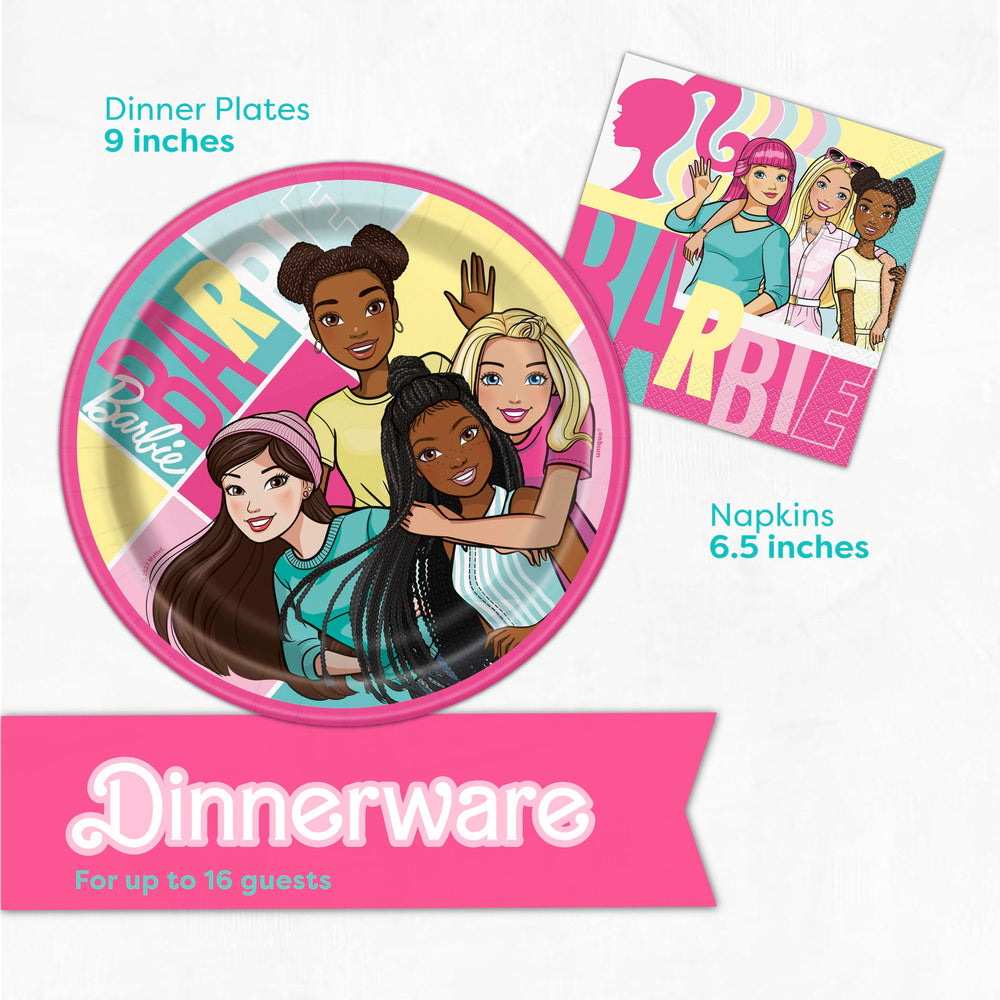 Unique Barbie birthday napkins for quick cleanup and matching style.