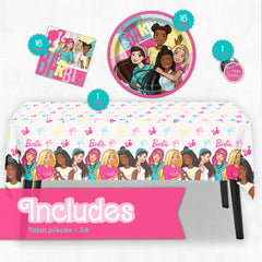 Unique Barbie 9-inch plates for pizza, cupcakes, or cake.