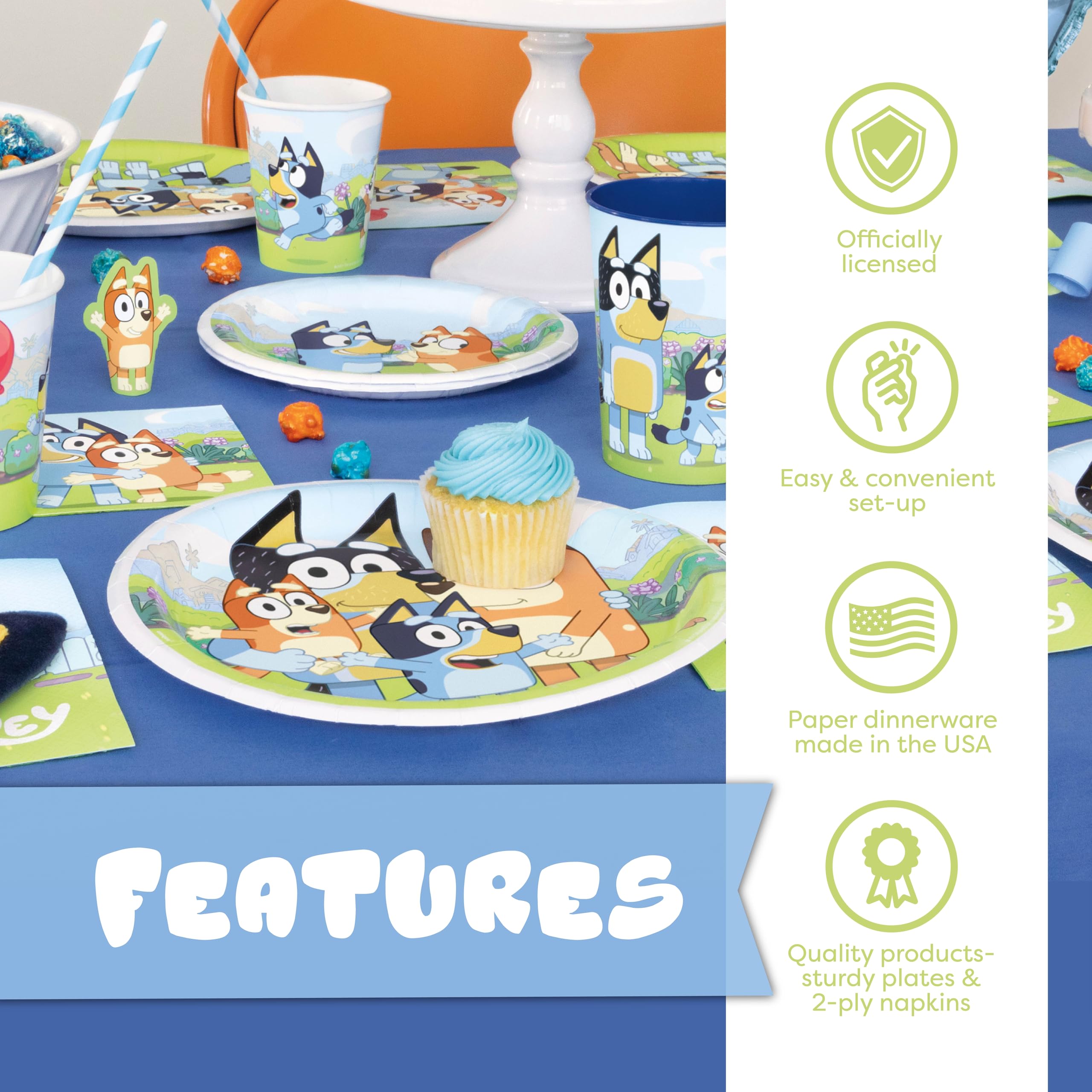 Unique Bluey disposable dinnerware kit for simple setup and takedown