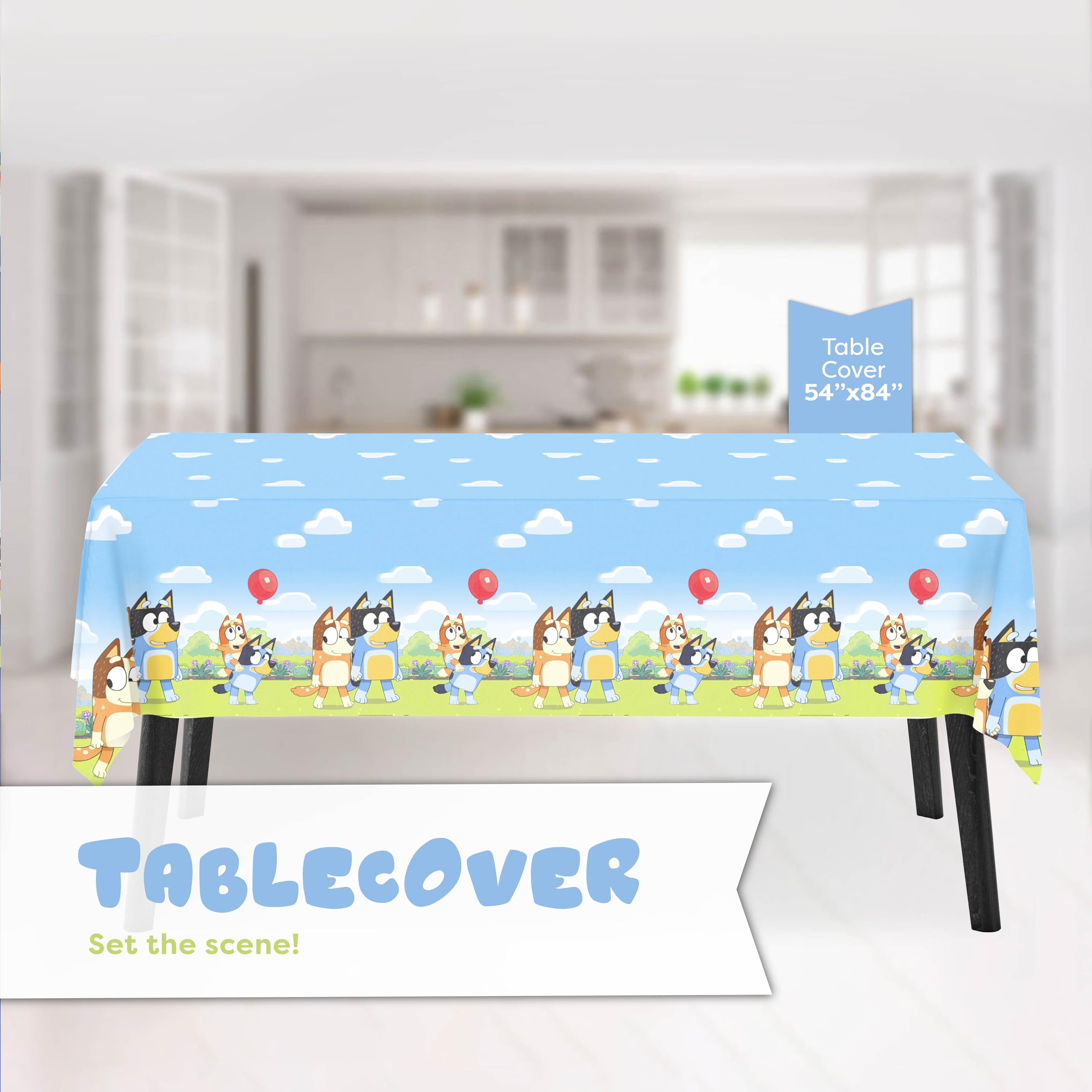 Unique Bluey napkins help clean up while tying the theme together.