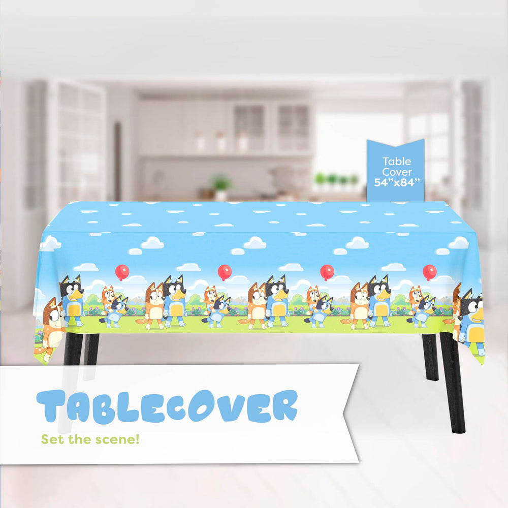 Unique Bluey napkins help clean up while tying the theme together.