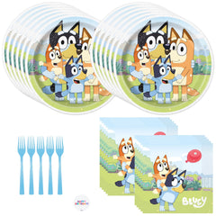 Unique Bluey plates 16-pack for festive table setting and quick cleanup