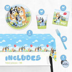 Unique Bluey 9-inch plates offer sturdy dining for party meals.