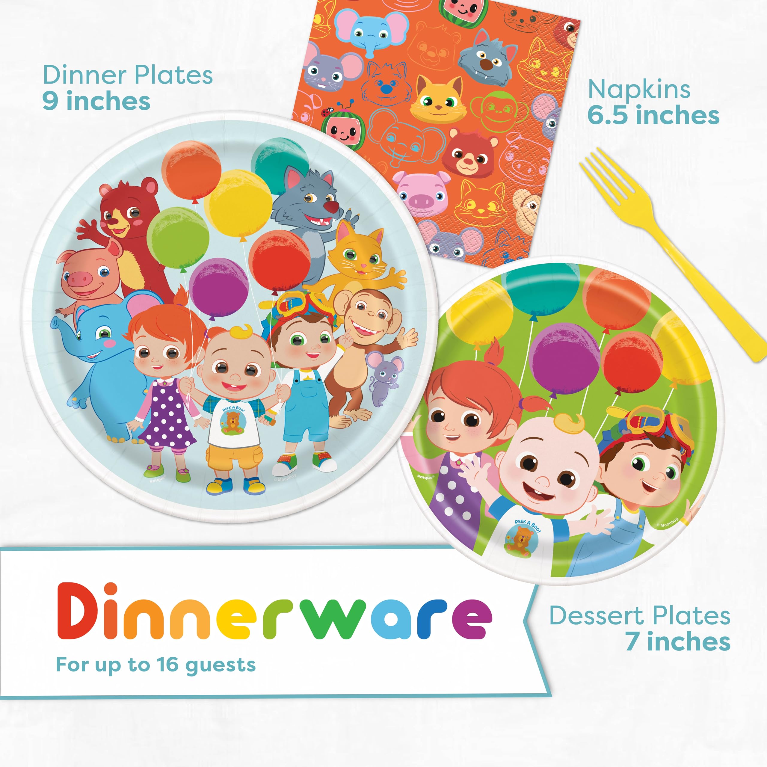 Unique CoComelon napkins for quick cleanup and color.