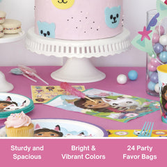Unique Gabby Dollhouse goodie bags with checklist included for easy party planning.