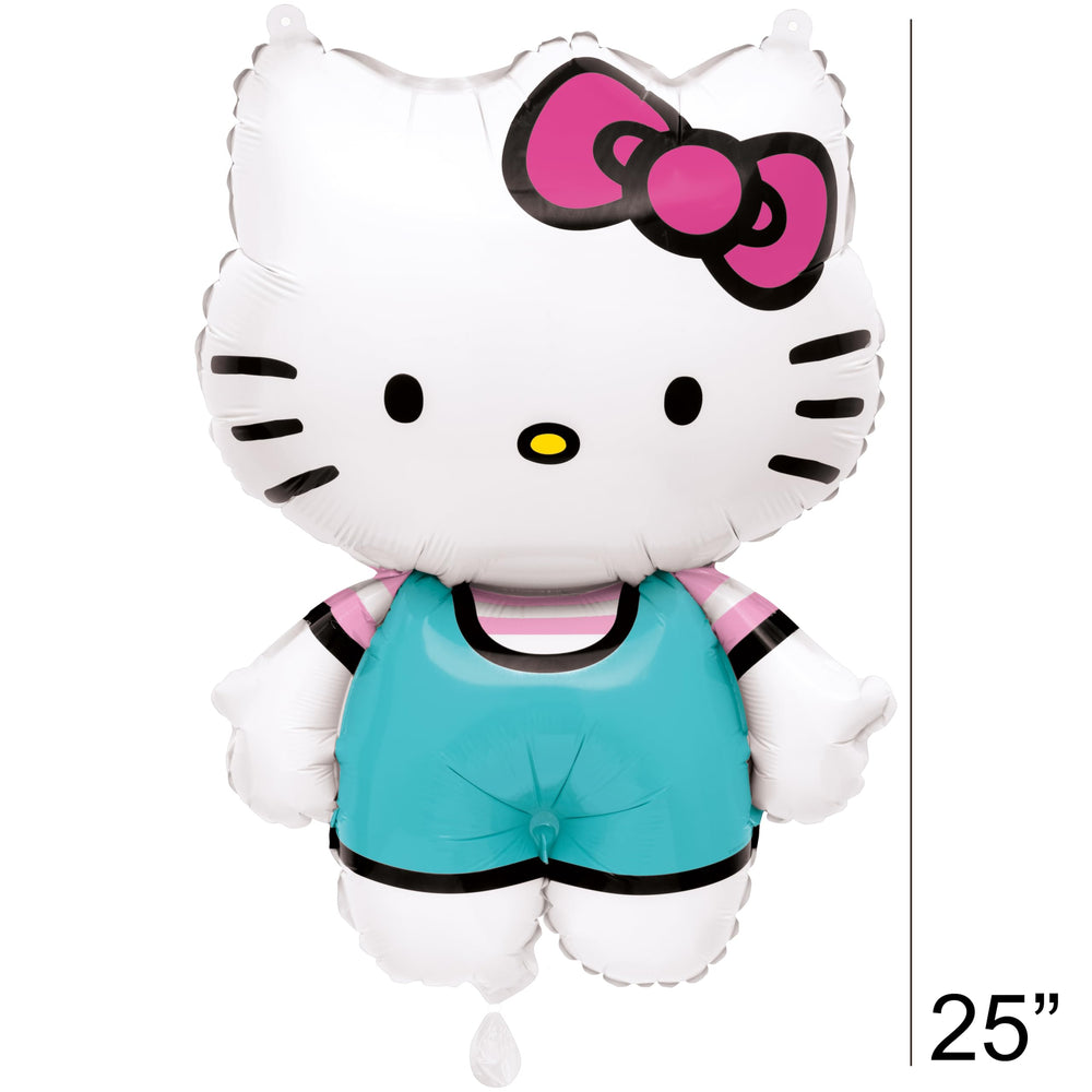 Unique Hello Kitty latex balloons arranged in clusters create a festive atmosphere.