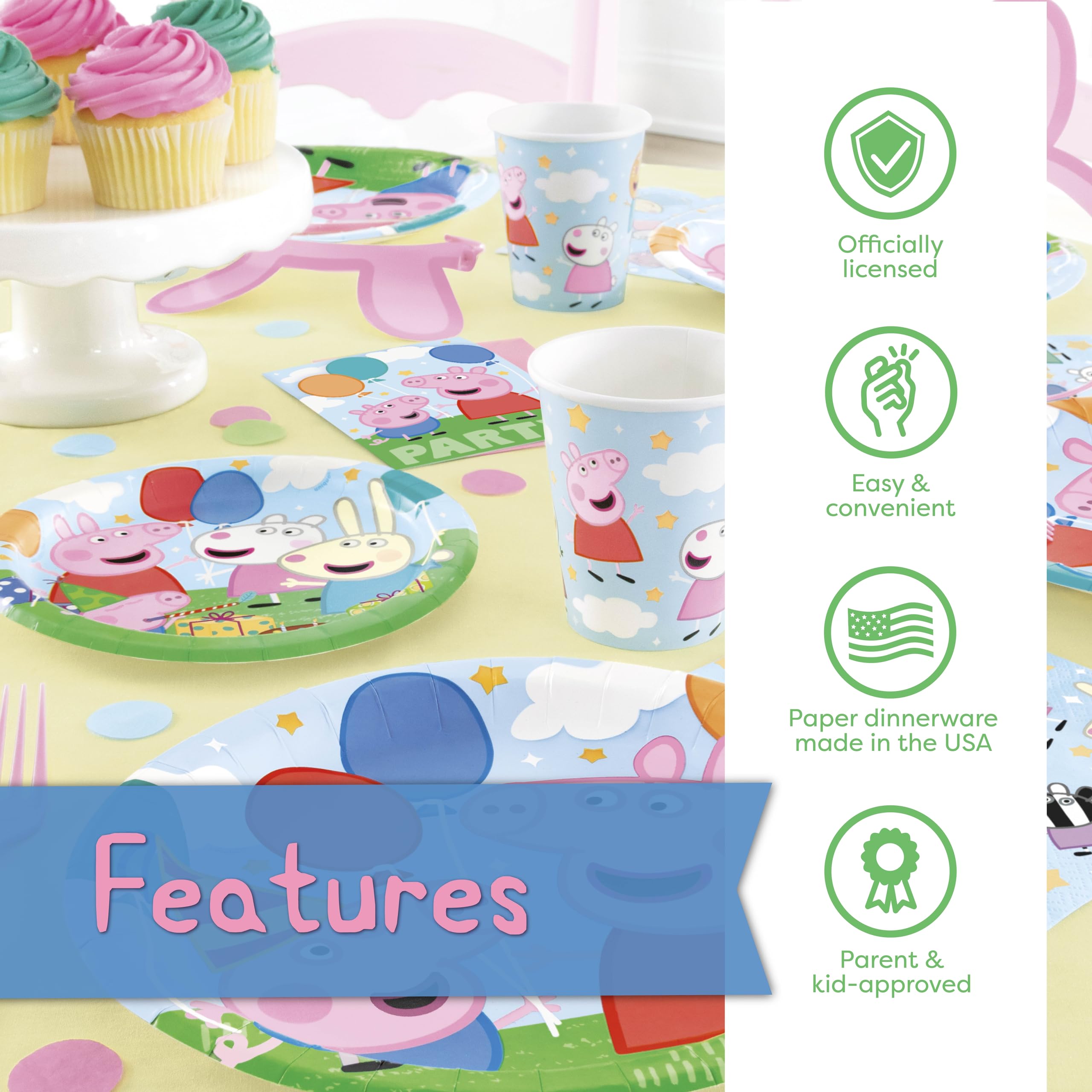 Unique Peppa Pig cups for drinks and mess-free fun.
