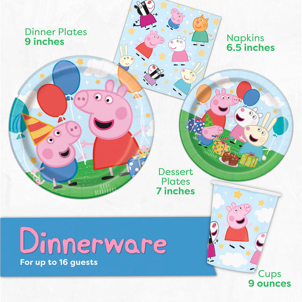 Unique Peppa Pig napkins for spills and hand cleaning.