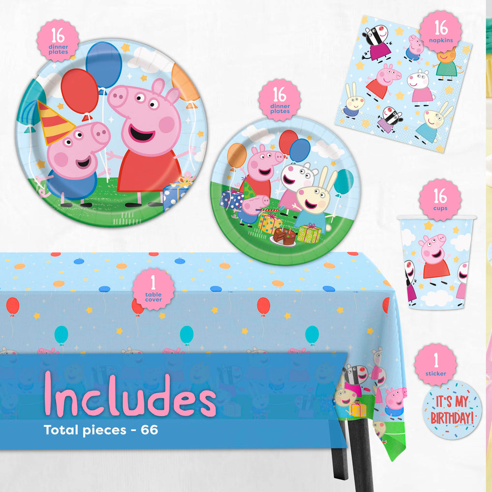 Unique Peppa Pig 9-inch plates for main courses and servings.