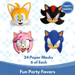 Colorful Unique Sonic masks shown for playful photo props