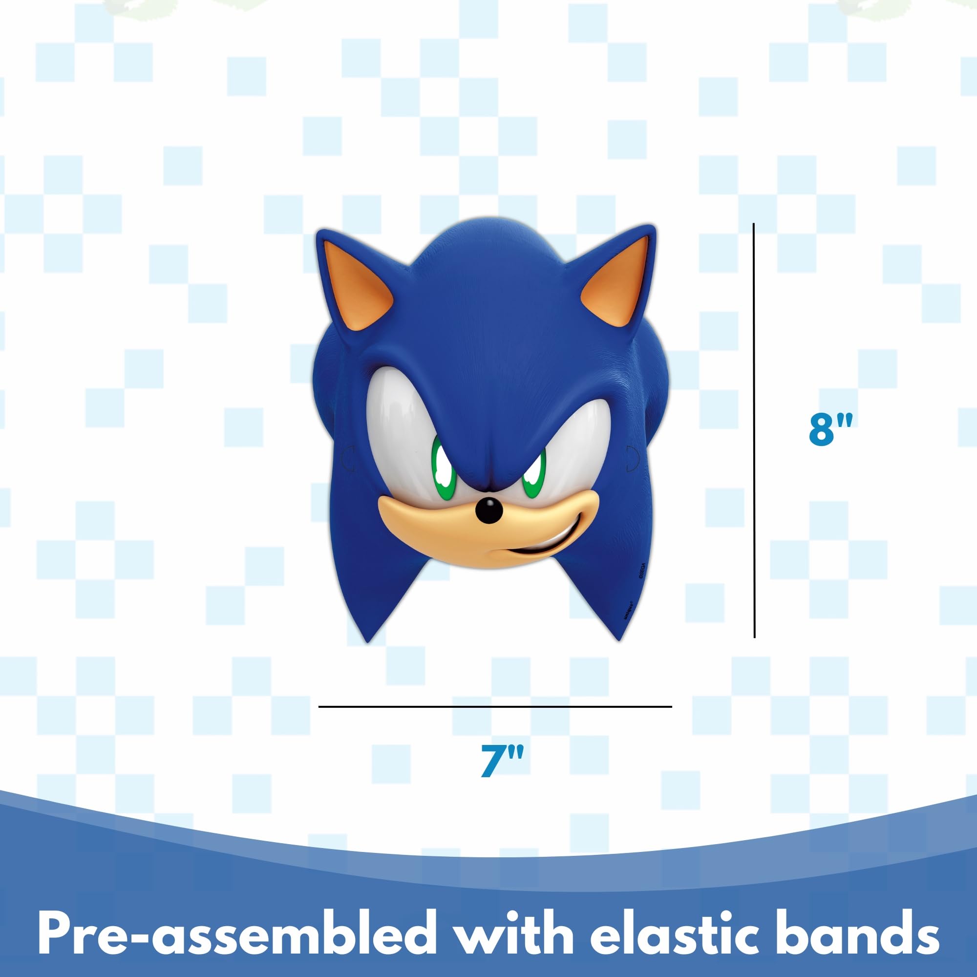 Officially licensed Unique Sonic masks laid out for easy gifting