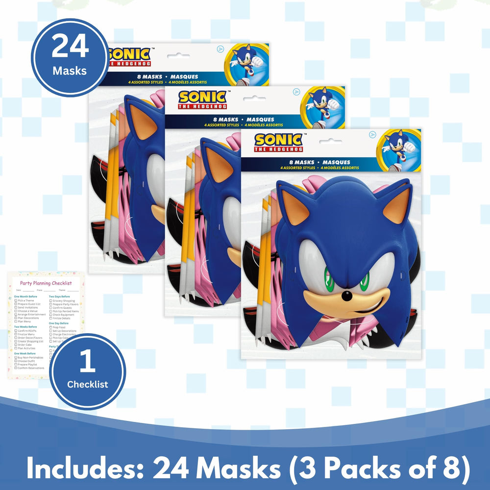 Close-up of four hero Sonic designs from Unique masks