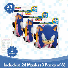 Close-up of four hero Sonic designs from Unique masks