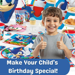 Sonic masks used as party favors and decorations