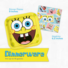 Unique Spongebob napkins simplify cleanup and color-coordinate the table
