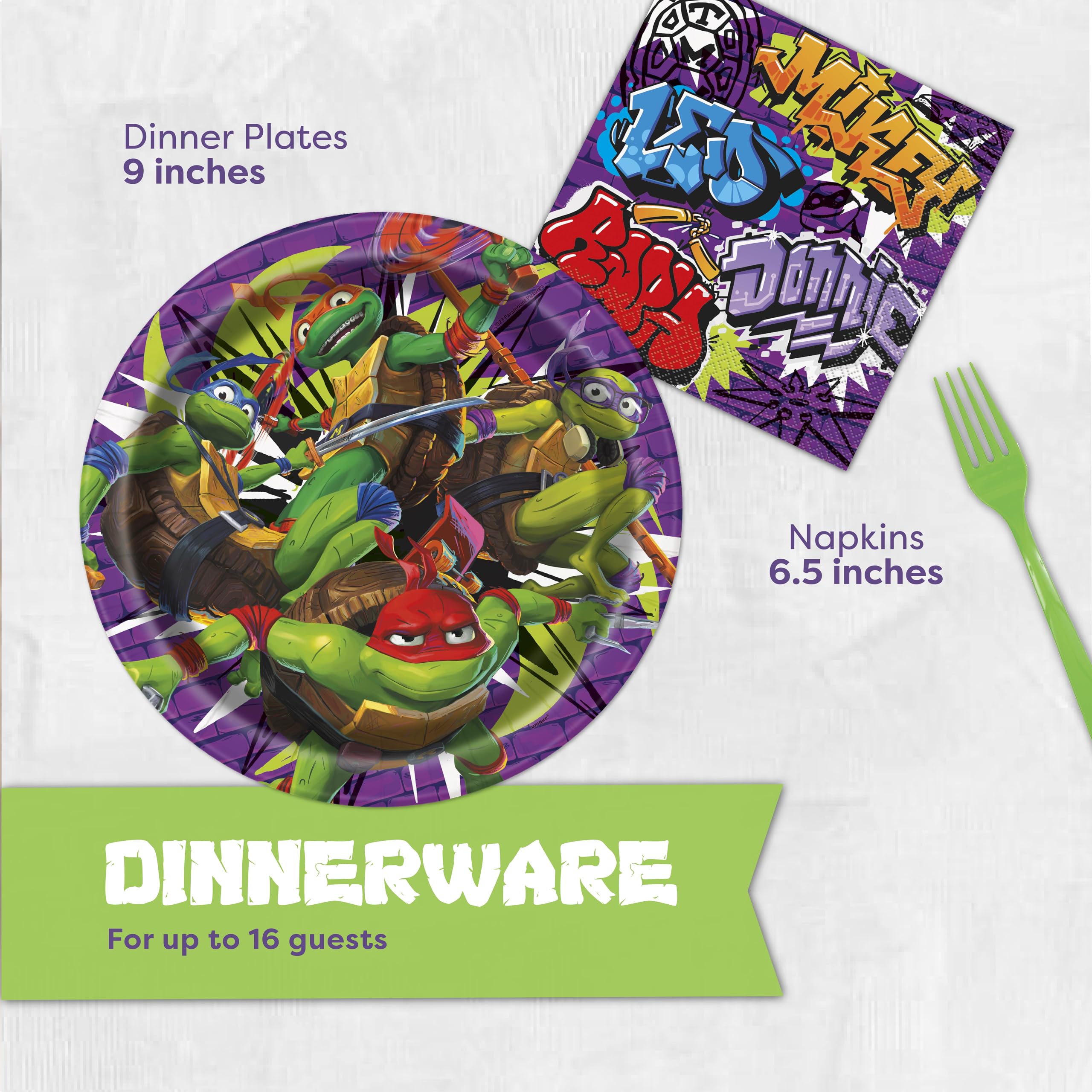 Unique TMNT napkins offer fun, practical cleanup plus themed flair.