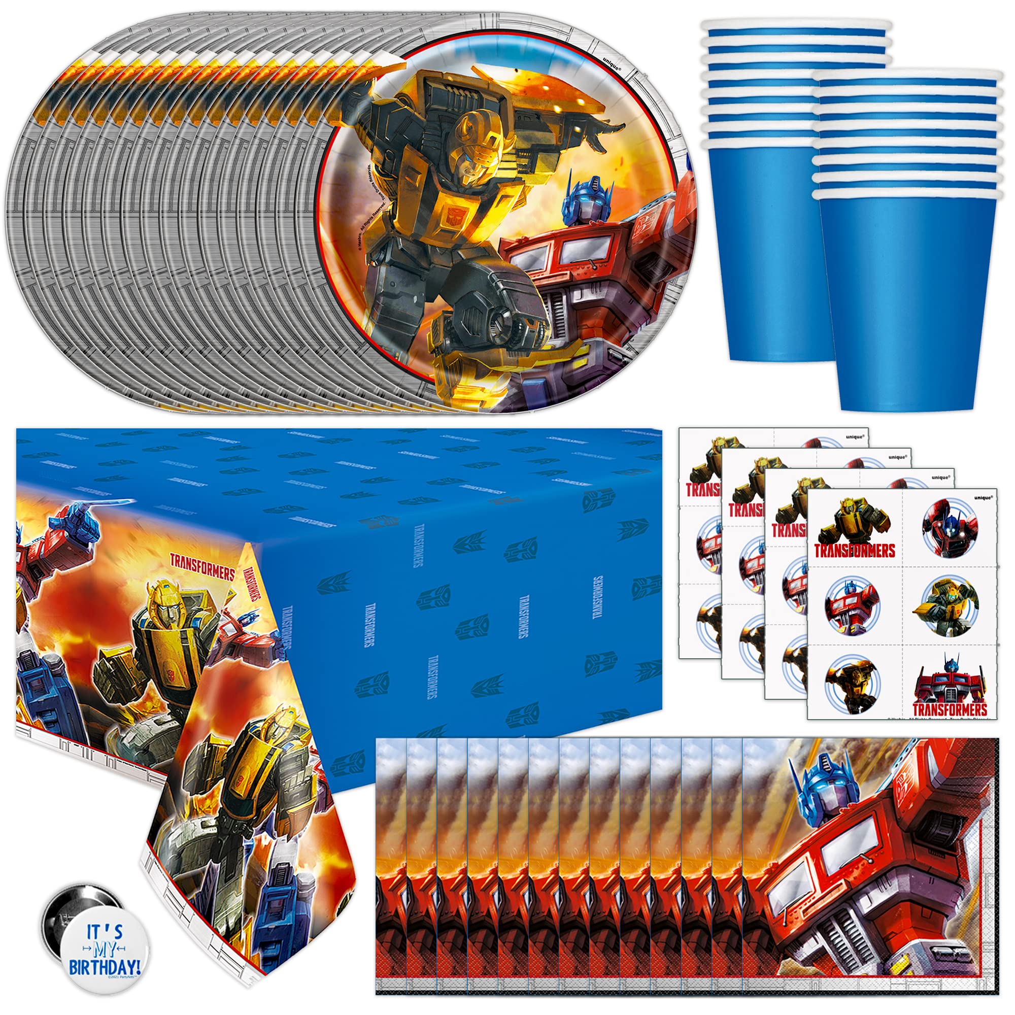 Unique Transformers tablecover highlights bold graphics for themed dining and quick cleanup