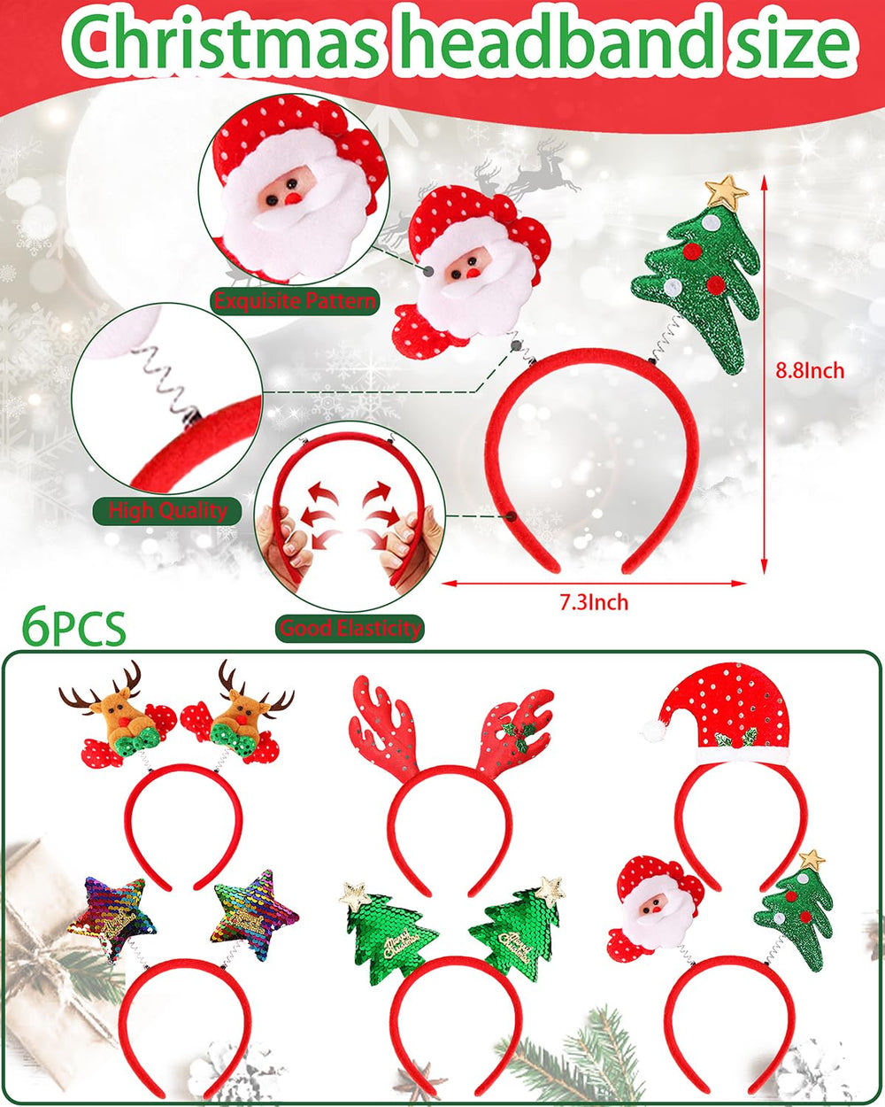 Unistylar Christmas tree headwear boosts outfit fun and holiday selfies.