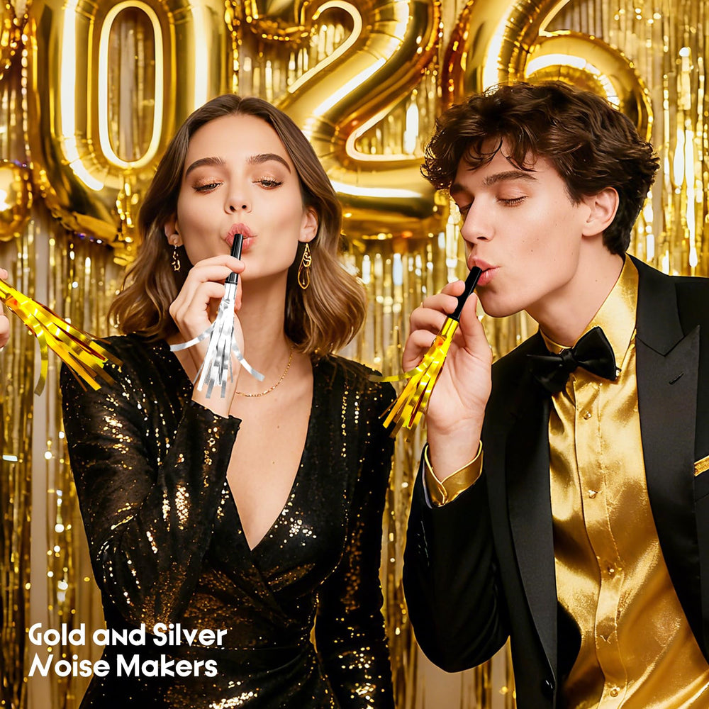Uniticber silver fringed noise maker adds sparkle to events and cheers