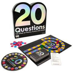 University Games 20 Questions game box contents ready for instant setup