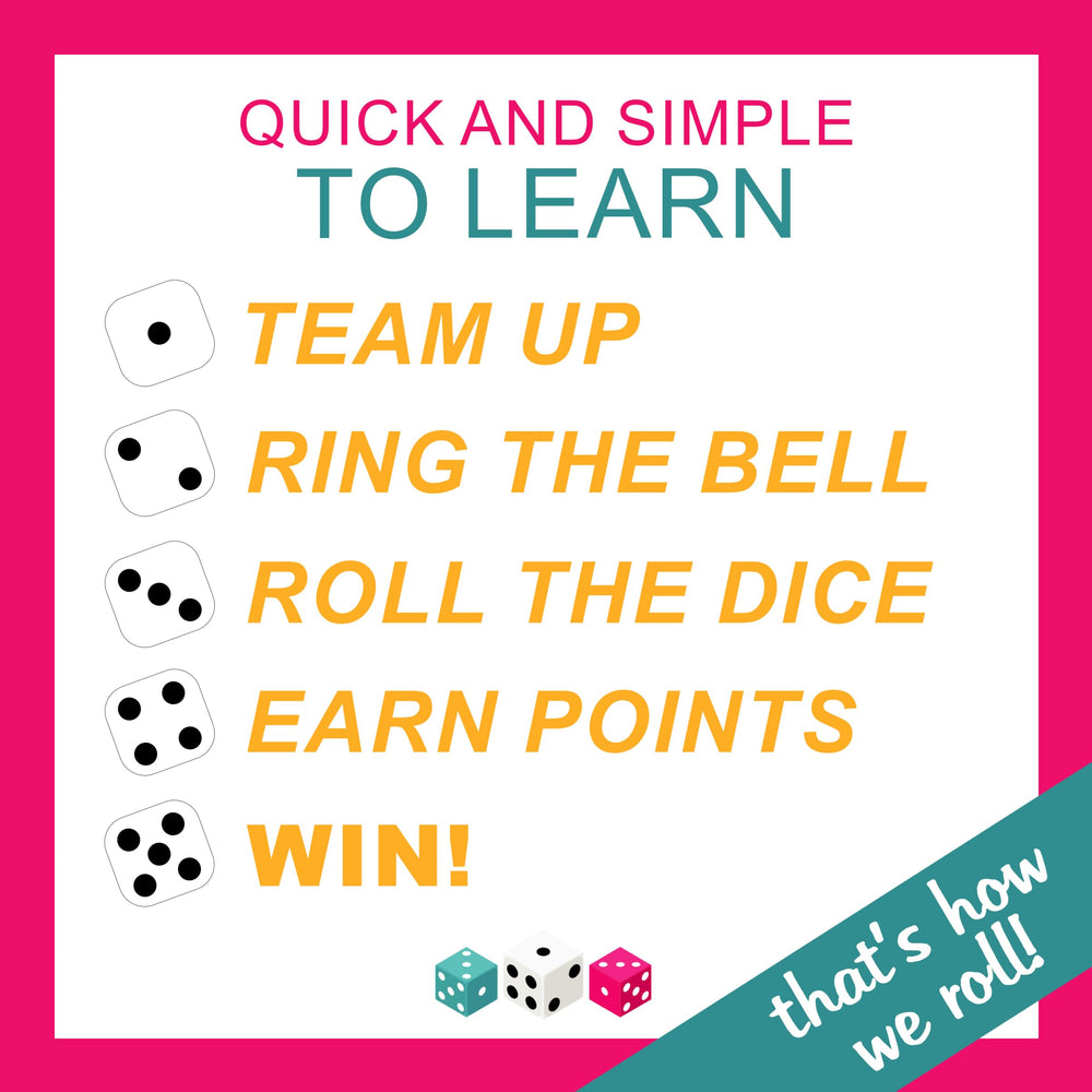 University Games Bunco 2-12 player setup image illustrates flexible party size.