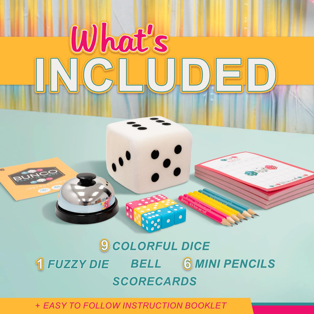 University Games Bunco scorecards and instructions emphasize quick learning for any group.