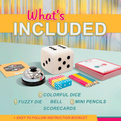 University Games Bunco scorecards and instructions emphasize quick learning for any group.