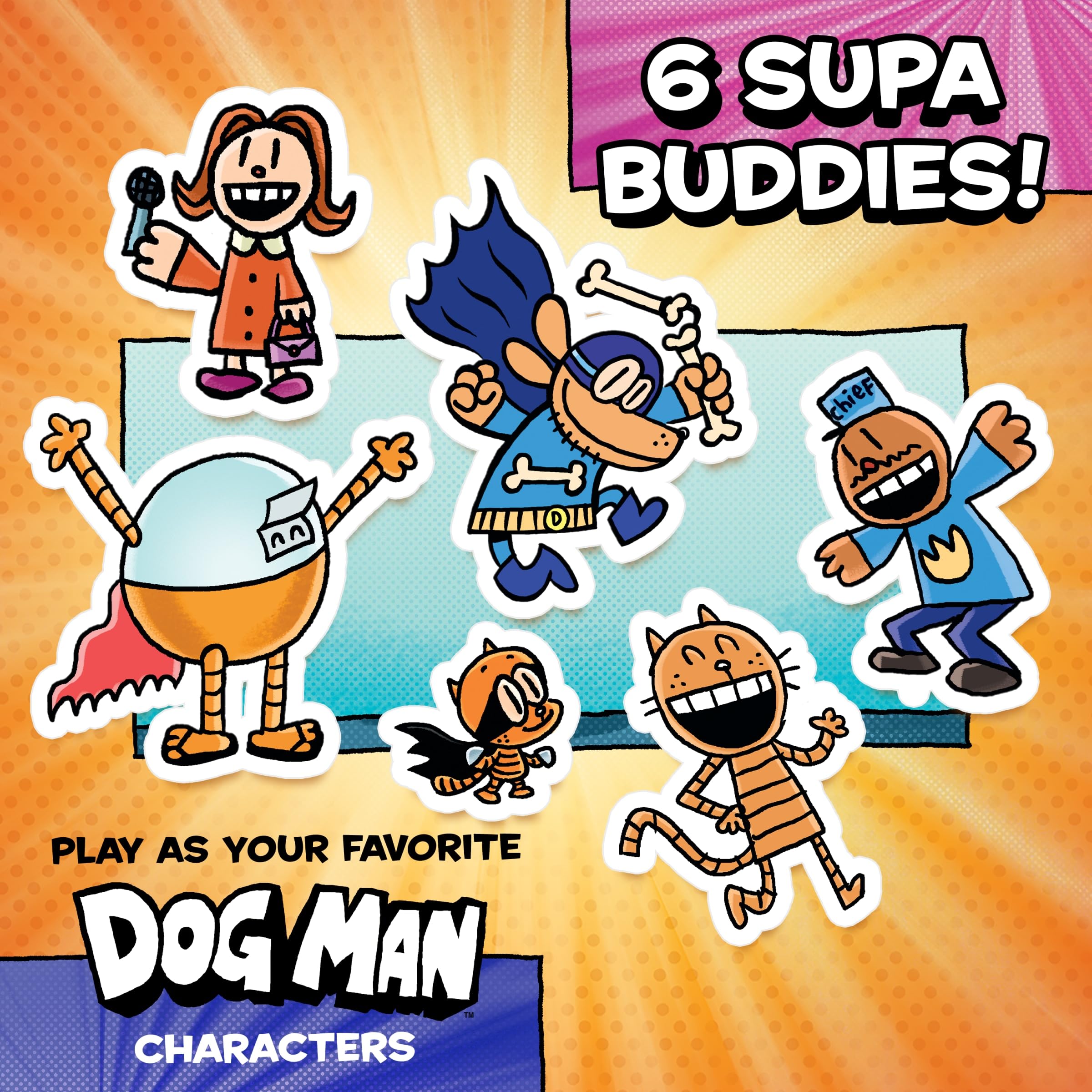 Dog Man: Attack of the Fleas Supa Buddies figures in action during play