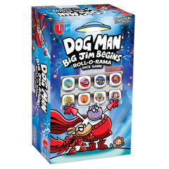 University Games Dog Man Big Jim Begins dice and components for fast family play.