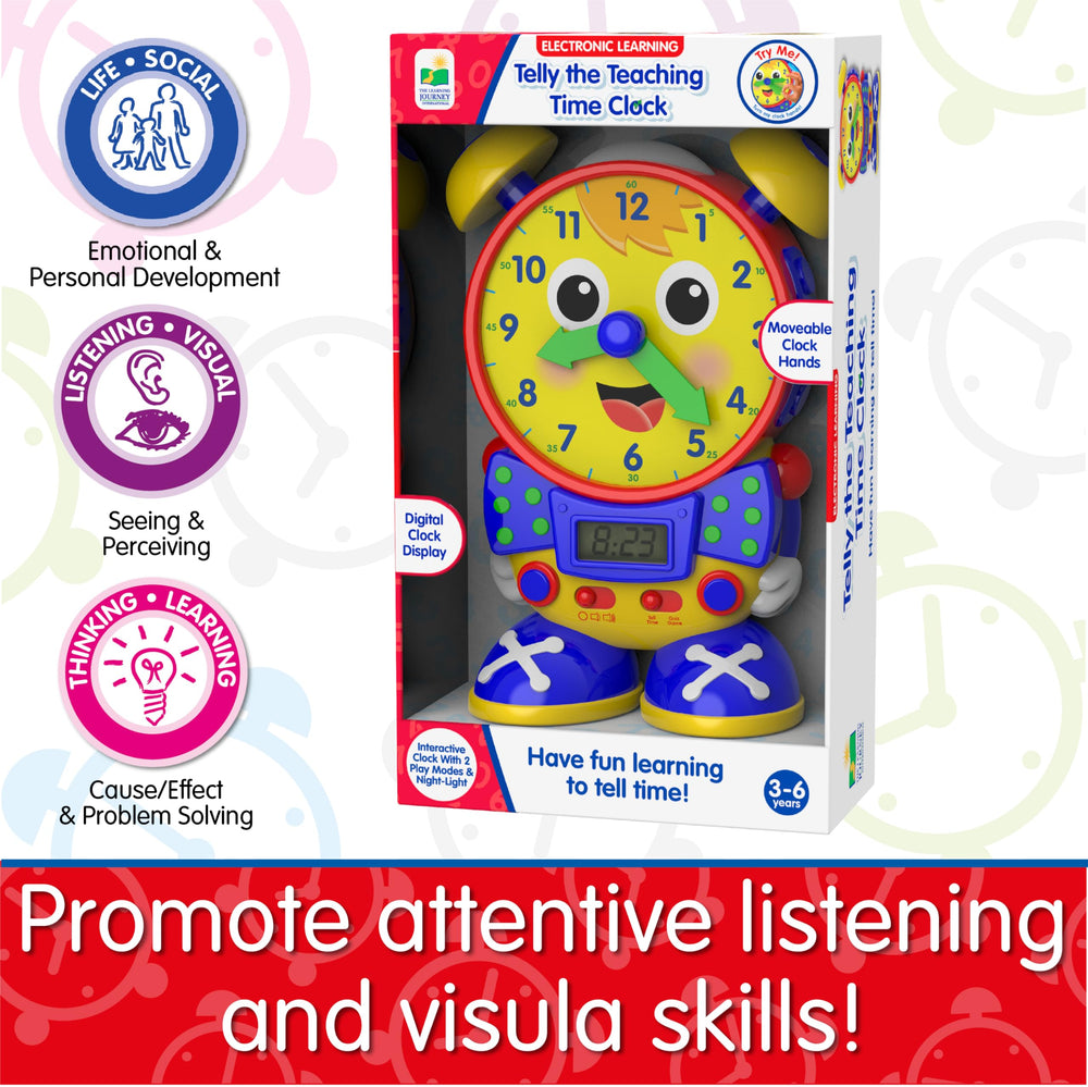 University Games Telly child turning clock hands, promotes fine-motor skill development